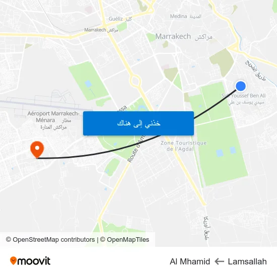 Lamsallah to Al Mhamid map