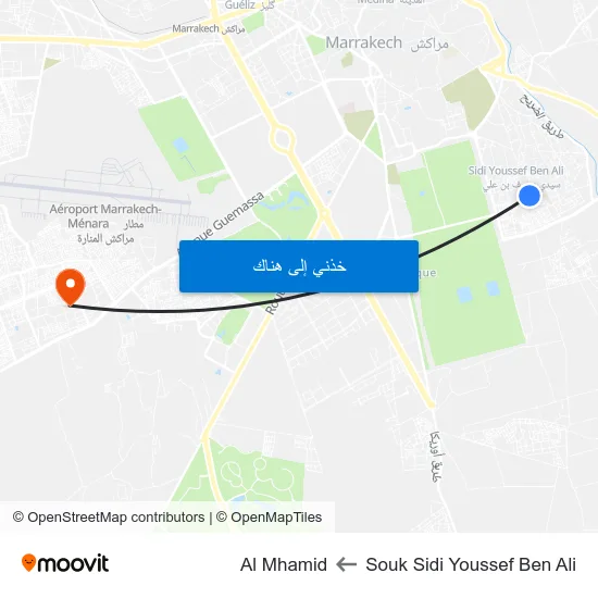 Souk Sidi Youssef Ben Ali to Al Mhamid map