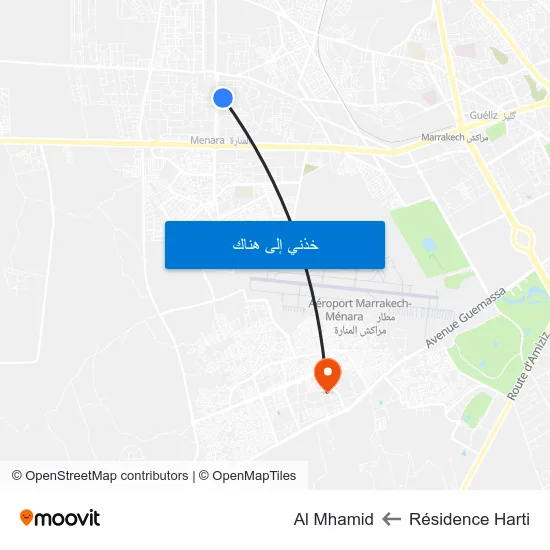 Résidence Harti to Al Mhamid map