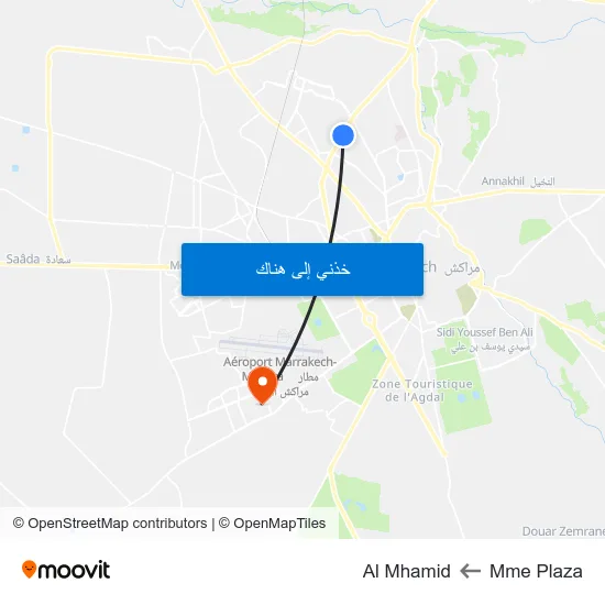 Mme Plaza to Al Mhamid map