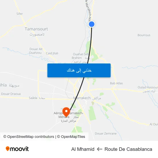Route De Casablanca to Al Mhamid map
