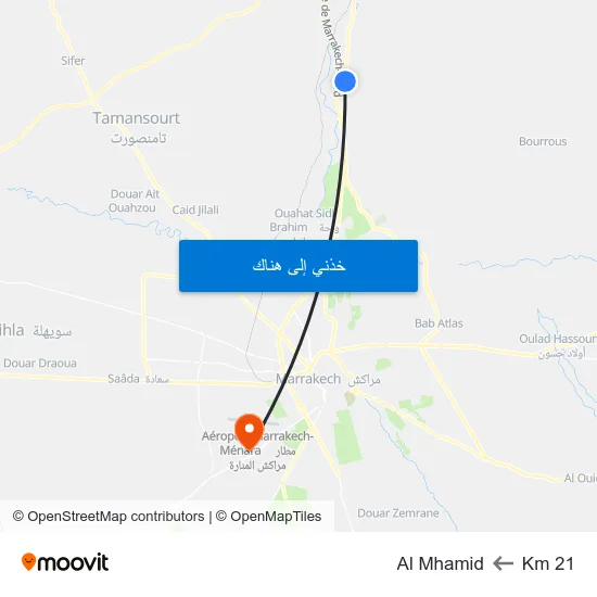 Km 21 to Al Mhamid map