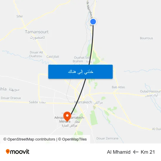 Km 21 to Al Mhamid map
