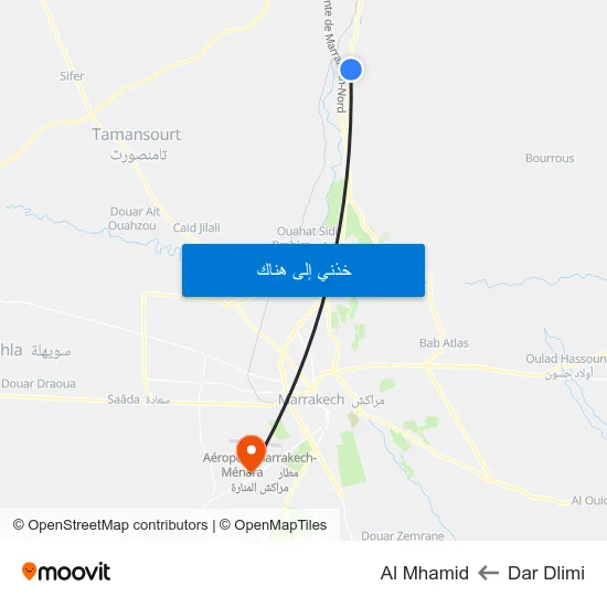 Dar Dlimi to Al Mhamid map