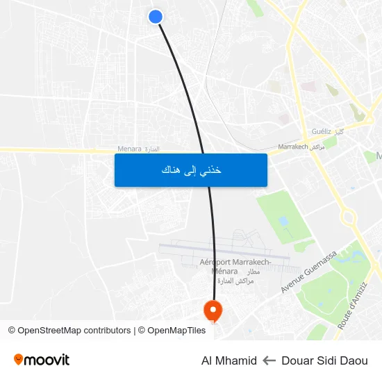 Douar Sidi Daou to Al Mhamid map