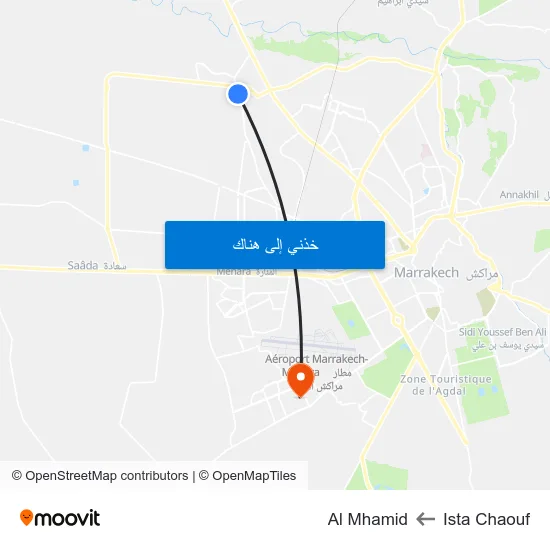 Ista Chaouf to Al Mhamid map