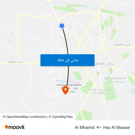 Hay Al Massar to Al Mhamid map