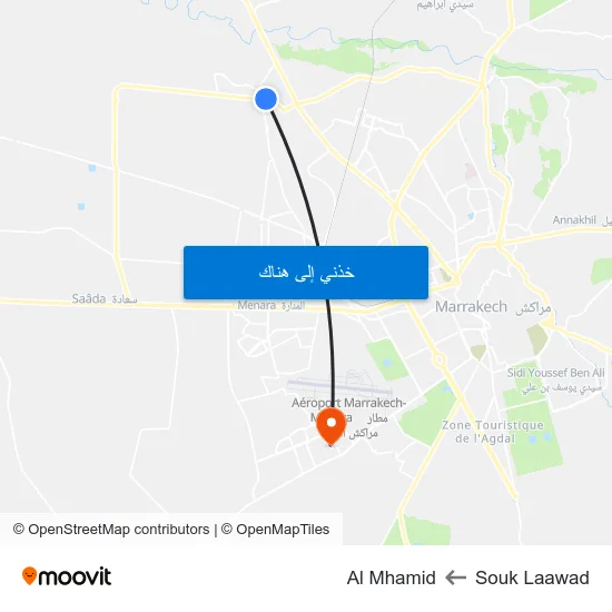 Souk Laawad to Al Mhamid map