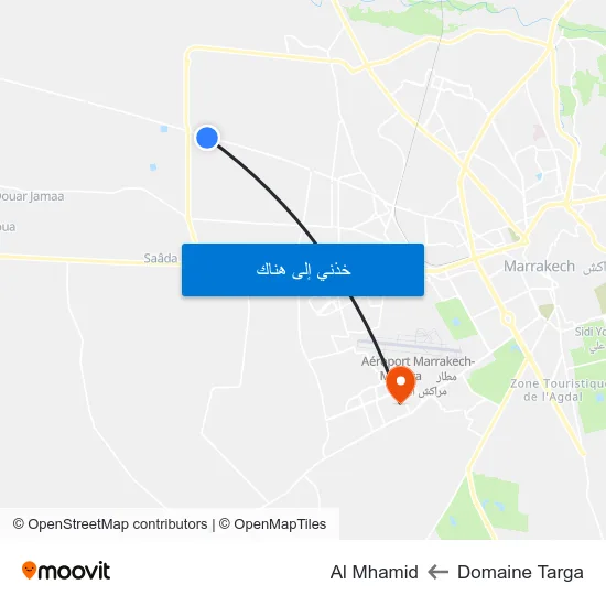 Domaine Targa to Al Mhamid map