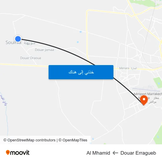 Douar Erragueb to Al Mhamid map