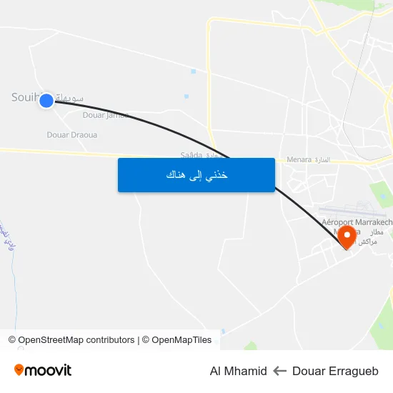 Douar Erragueb to Al Mhamid map