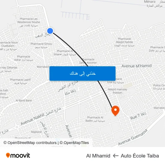 Auto École Taiba to Al Mhamid map
