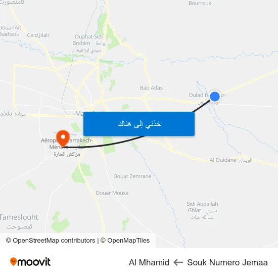 Souk Numero Jemaa to Al Mhamid map