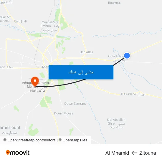 Zitouna to Al Mhamid map