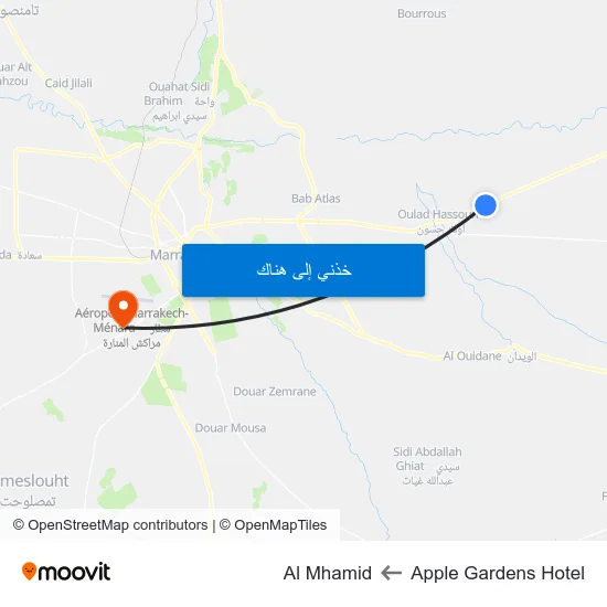 Apple Gardens Hotel to Al Mhamid map
