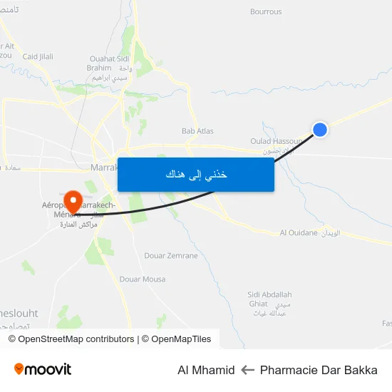 Pharmacie Dar Bakka to Al Mhamid map