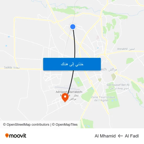 Al Fadl to Al Mhamid map