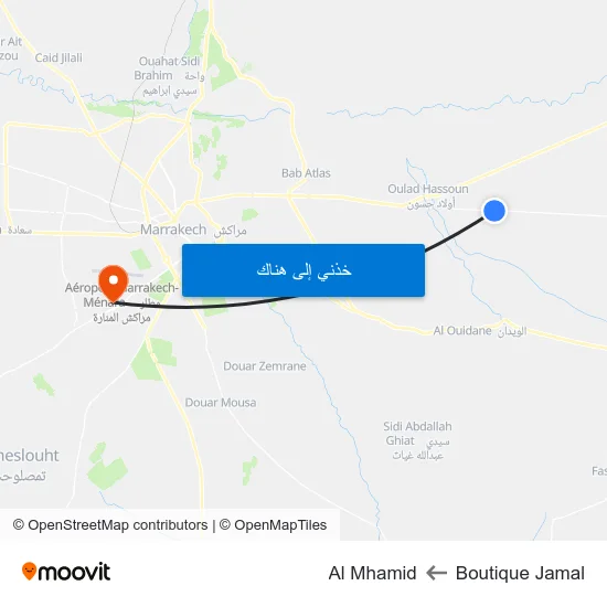Boutique Jamal to Al Mhamid map