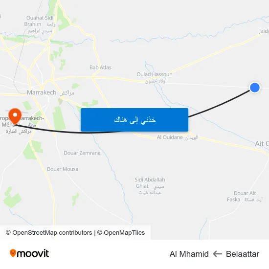 Belaattar to Al Mhamid map