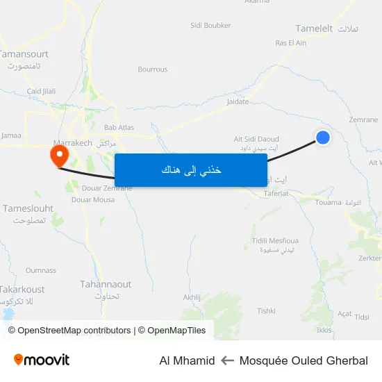 Mosquée Ouled Gherbal to Al Mhamid map