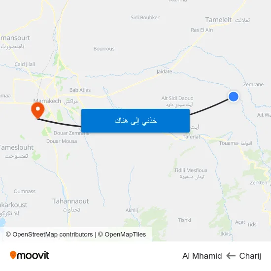 Charij to Al Mhamid map