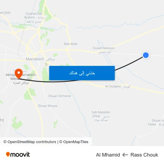 Rass Chouk to Al Mhamid map