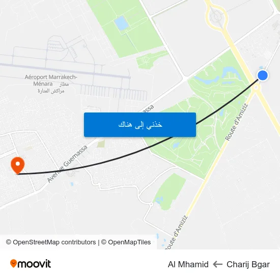 Charij Bgar to Al Mhamid map