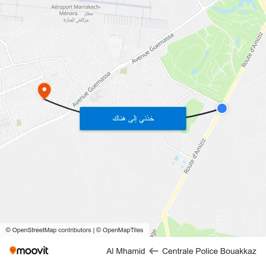 Centrale Police Bouakkaz to Al Mhamid map