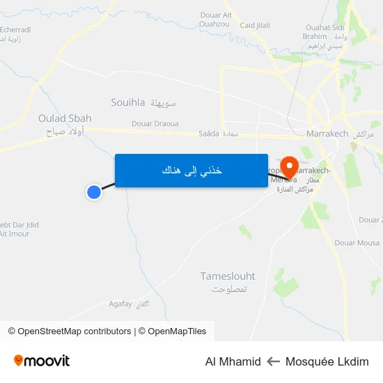 Mosquée Lkdim to Al Mhamid map