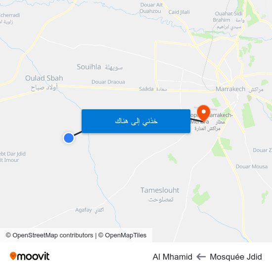 Mosquée Jdid to Al Mhamid map