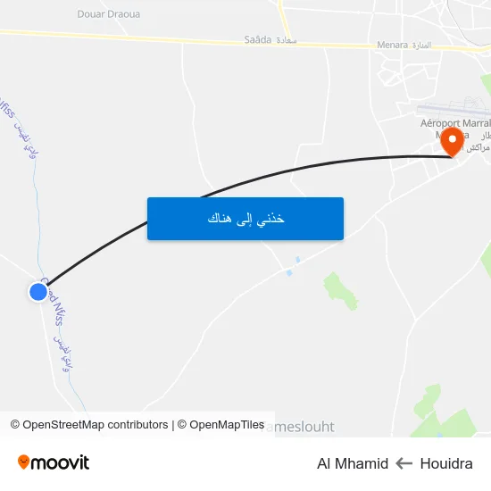 Houidra to Al Mhamid map