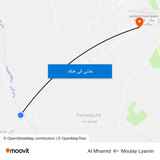 Moulay Lyamin to Al Mhamid map
