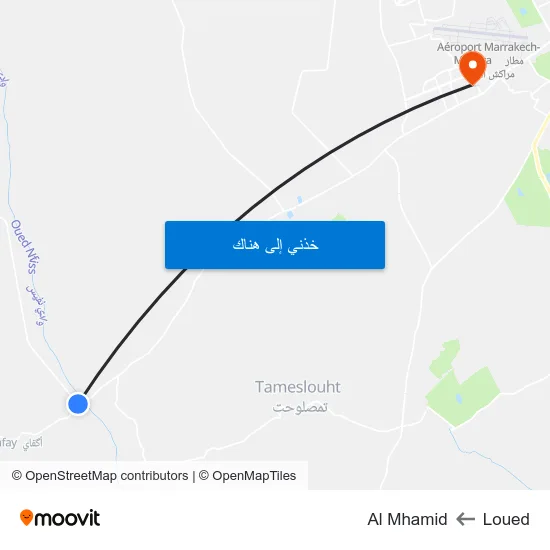 Loued to Al Mhamid map