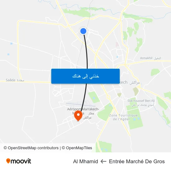 Entrée Marché De Gros to Al Mhamid map