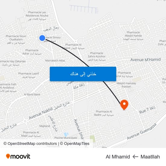Maatllah to Al Mhamid map