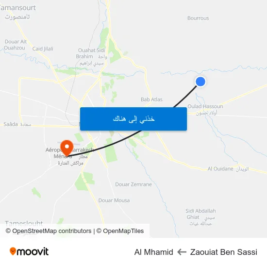 Zaouiat Ben Sassi to Al Mhamid map