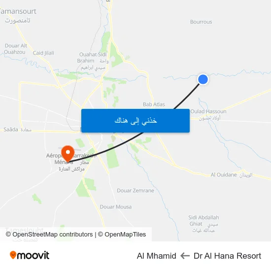 Dr Al Hana Resort to Al Mhamid map