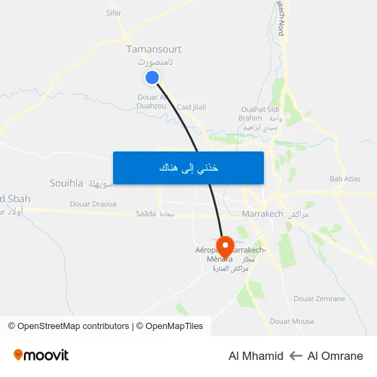 Al Omrane to Al Mhamid map