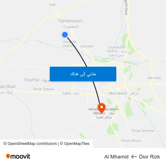 Dior Rizk to Al Mhamid map