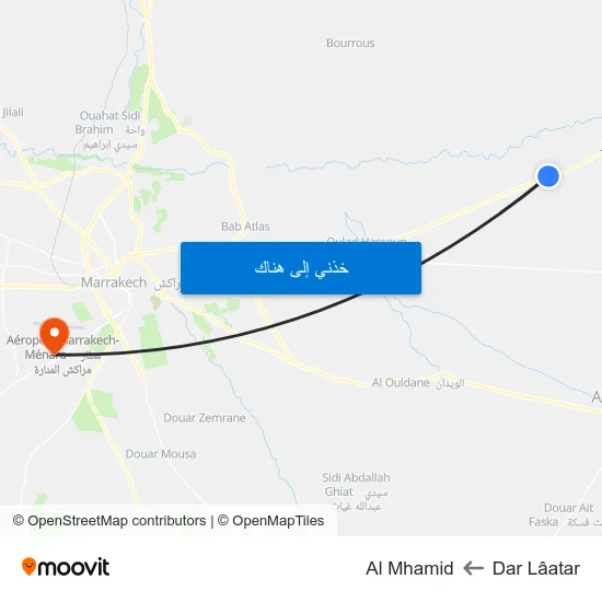 Dar Lâatar to Al Mhamid map