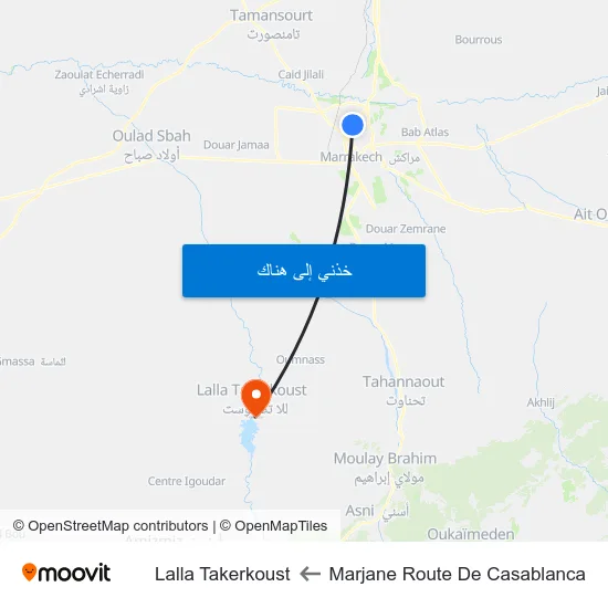Marjane Route De Casablanca to Lalla Takerkoust map