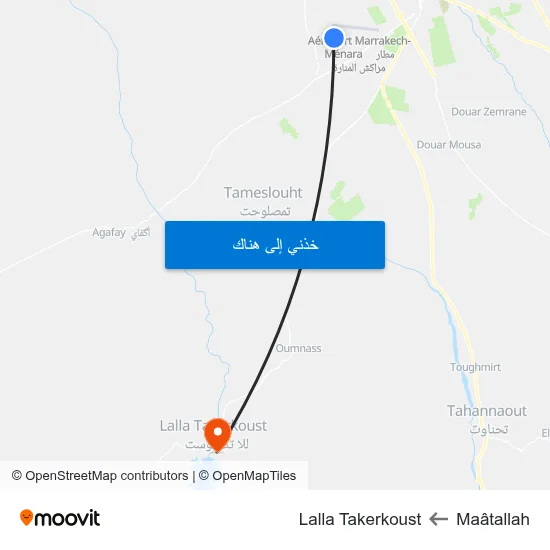 Maâtallah to Lalla Takerkoust map