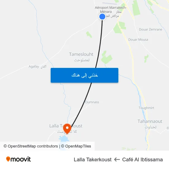 Café Al Ibtissama to Lalla Takerkoust map