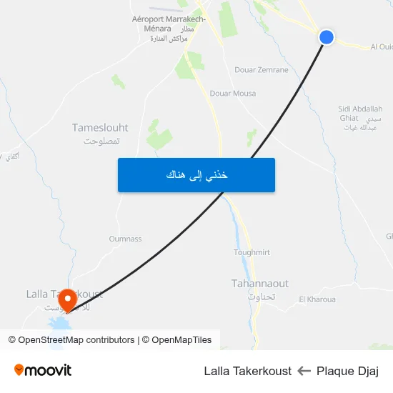 Plaque Djaj to Lalla Takerkoust map