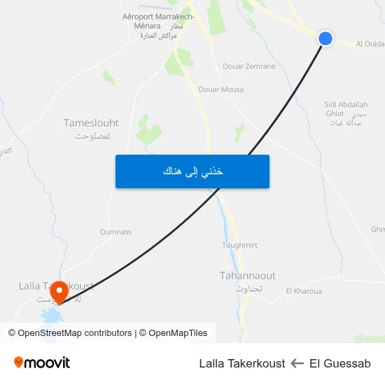 El Guessab to Lalla Takerkoust map