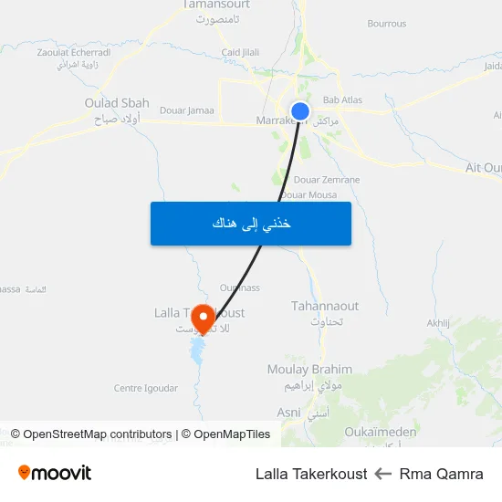 Rma Qamra to Lalla Takerkoust map