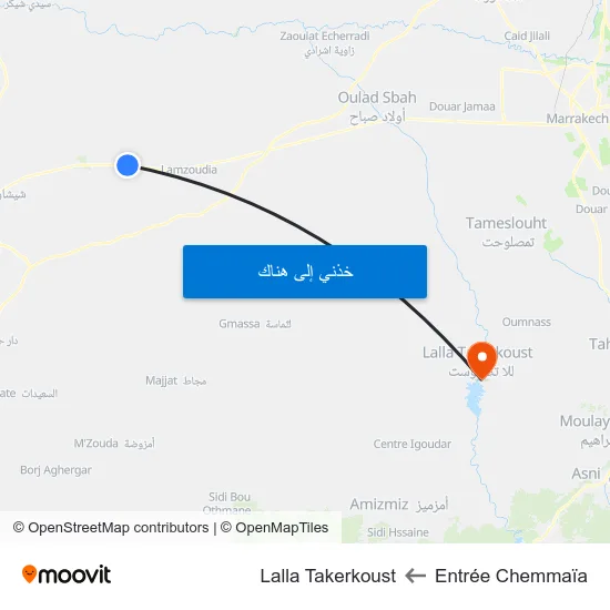 Entrée Chemmaïa to Lalla Takerkoust map