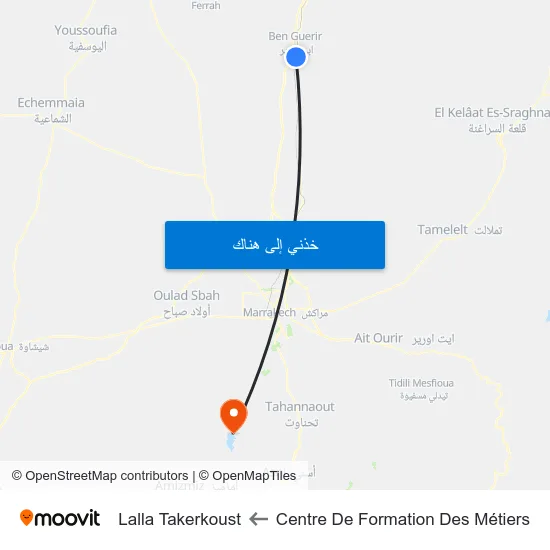 Centre De Formation Des Métiers to Lalla Takerkoust map