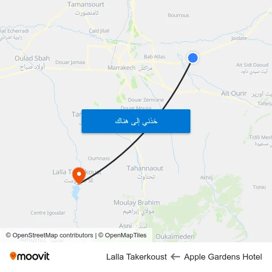 Apple Gardens Hotel to Lalla Takerkoust map