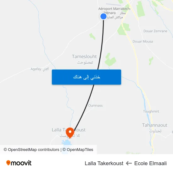 Ecole Elmaali to Lalla Takerkoust map